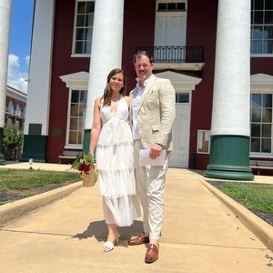 Selfie Leslie AUGUSTE TIERED FRILL MIDI DRESS WHITE